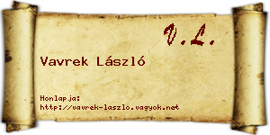 Vavrek László névjegykártya